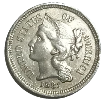 1881 Nickel Three Cent Piece